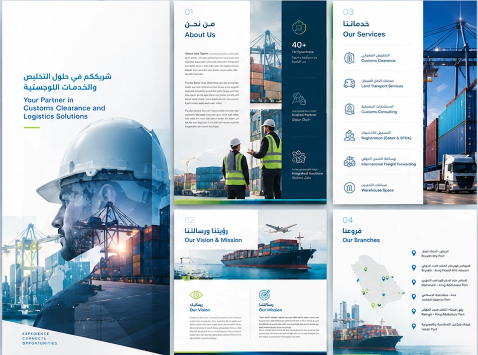 بروشور التخليص والخدمات اللوجستية